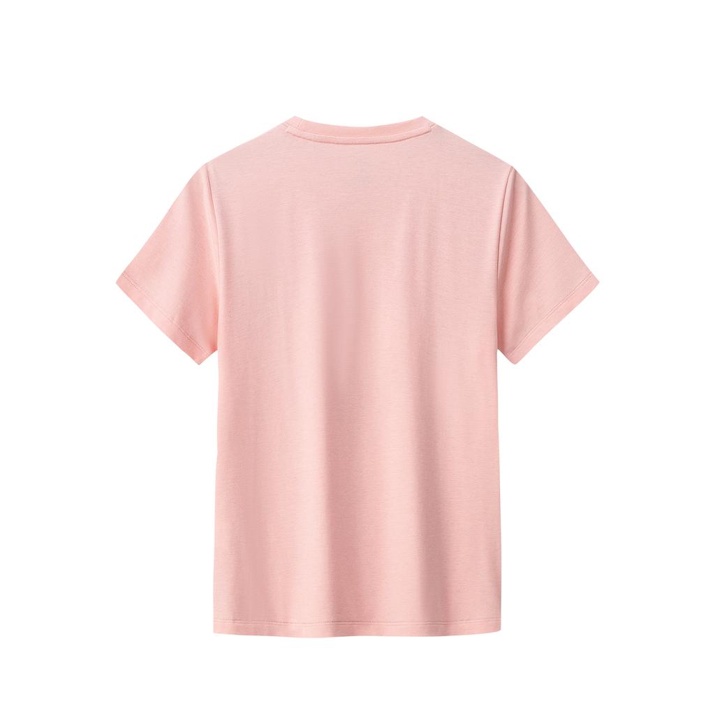 Anta Short Sleeve Knitted T-Shirt Summer 2026 Women tops Peach-Pink 962628115-3