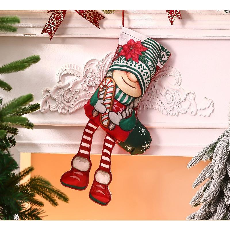 Christmas decorations household fireplace atmosphere pendant cartoon socks gift bag children's candy pendant
