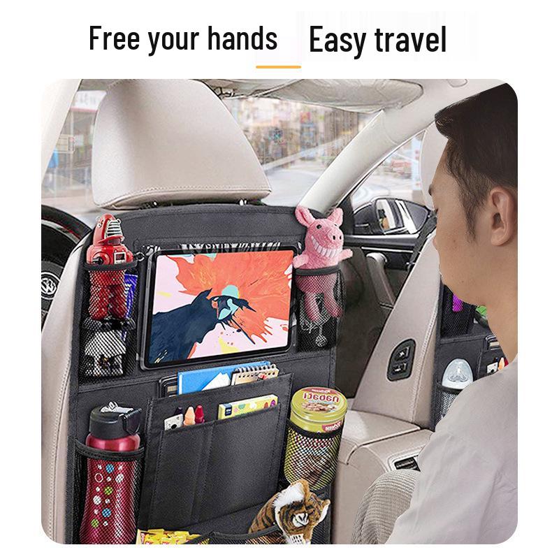 Car Seat Back Organizer with Tablet Holder - Multi-functional Oxford Cloth Storage Bag
