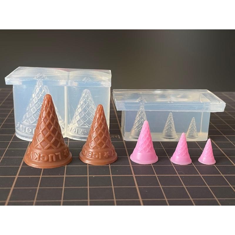 Food Play Miniature Mould Silicone Mold Cute Pointed Ice Cream Cones Shaped Moulds Dollhouse Miniature Accessories
