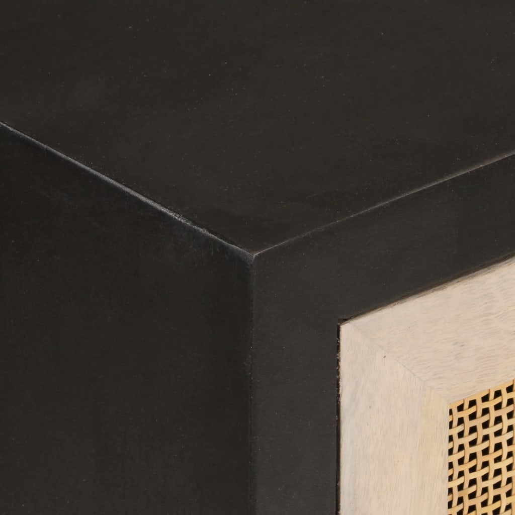 Sideboard Black 55 x 30 x 76 cm Solid Mango Wood and Iron