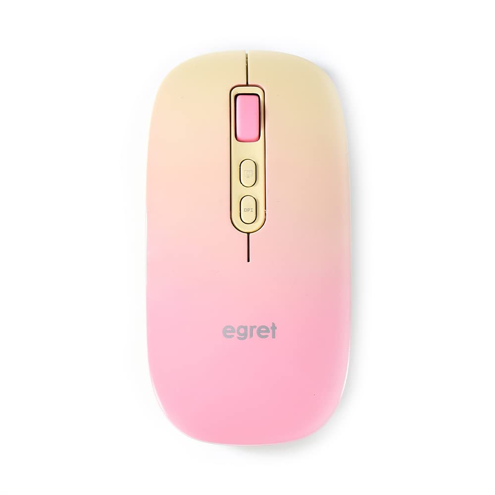

Bluetooth rechargeable silent wireless compatible with 3 EGRET PrettiE & 2.4G, mouse, PCs, 3-tier DPI, cute, stylish, pink, (water persimmon) EM23-P2