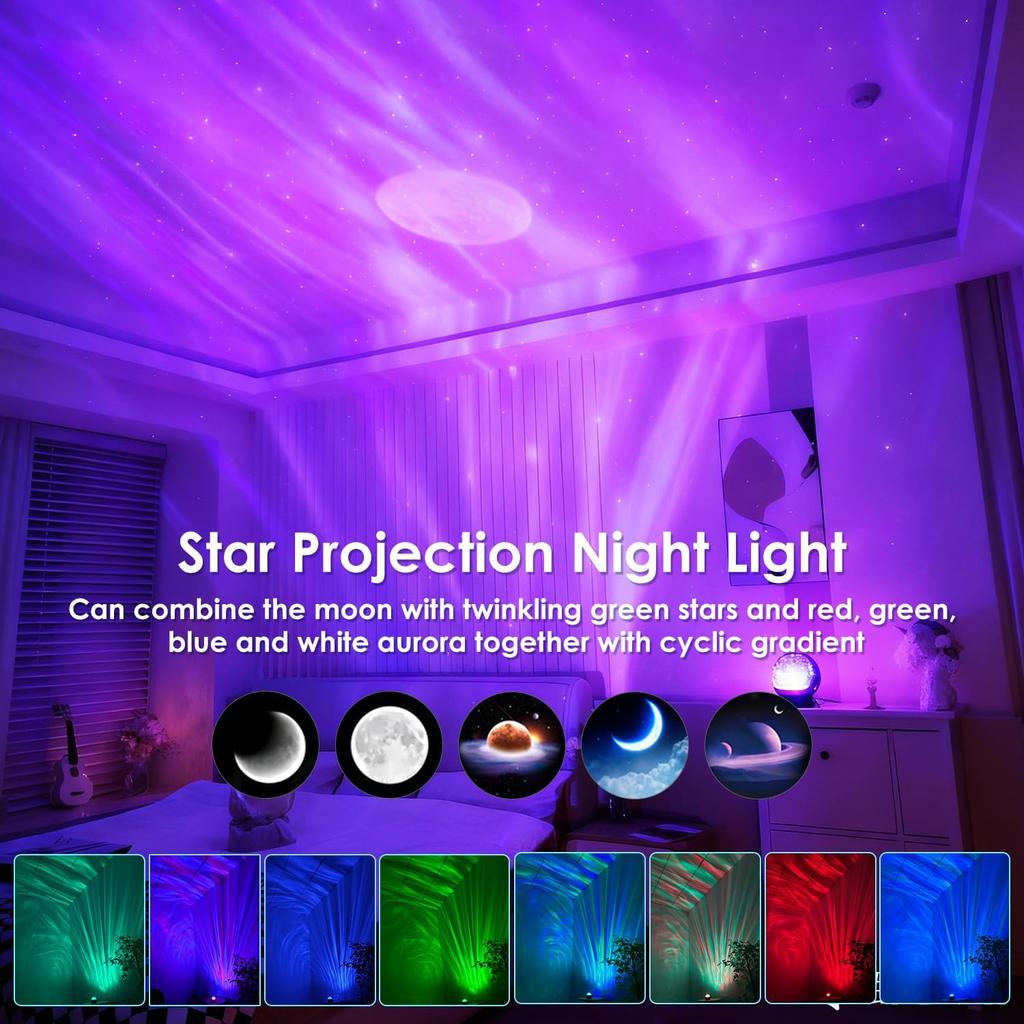 Star Northern Projector Light with Bluetooth Speaker, Remote Control, Galaxy Atmosphere Lamp