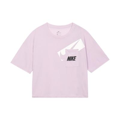 Dri-Fit Loose Fit Cropped Short Sleeve T-Shirt Women Tops Pink DC7190-576