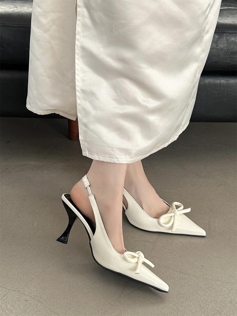 High Heels Fashion Bag Head Empty Sweet Bow Single Shoes Pointed Stiletto Sandals Women's Shoes