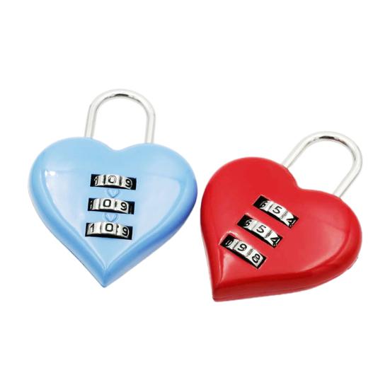 Heart Padlock Code 3 Numbers Password Combination Heart Shape Safety Love Zinc Alloy Luggage Box Lock Household Accessories