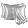 Queen Size Pillow Cases Satin Pillowcase for Hair and Skin, Silk Satin Pillowcase 2 Pack, Set of 2, Silky Pillow Cover with Envelope Closure