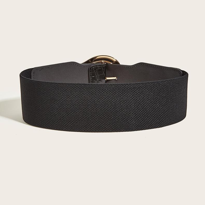 Wind Ladies Wide Belt Retro Elastic Elastic Waist Seal Dress Waist Decoration