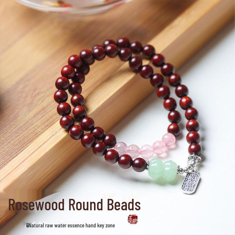 

Двухслойный браслет из красного сандалового дерева и стеклянных бусин - китайский этнический стиль для мужчин и женщин Sandalwood Abacus Bead Bracelet No Taboos красный