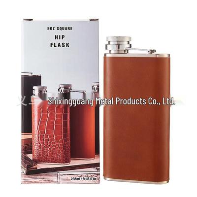 Portable Stainless Steel Leather Liquor Flask