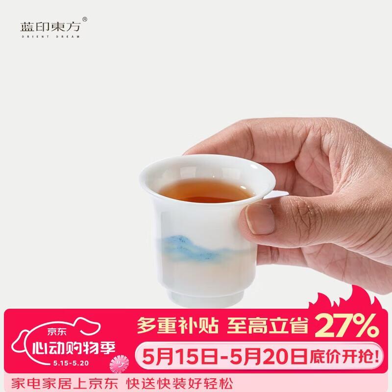 Blue Print Jade Sancai Gaiwan - Thousand Miles Landscape