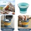 5/10L Folding Portable Bucket with Cover Car Wash Fishing Bathroom Tool Silicone Bucket Outdoor Camping Household Supplies