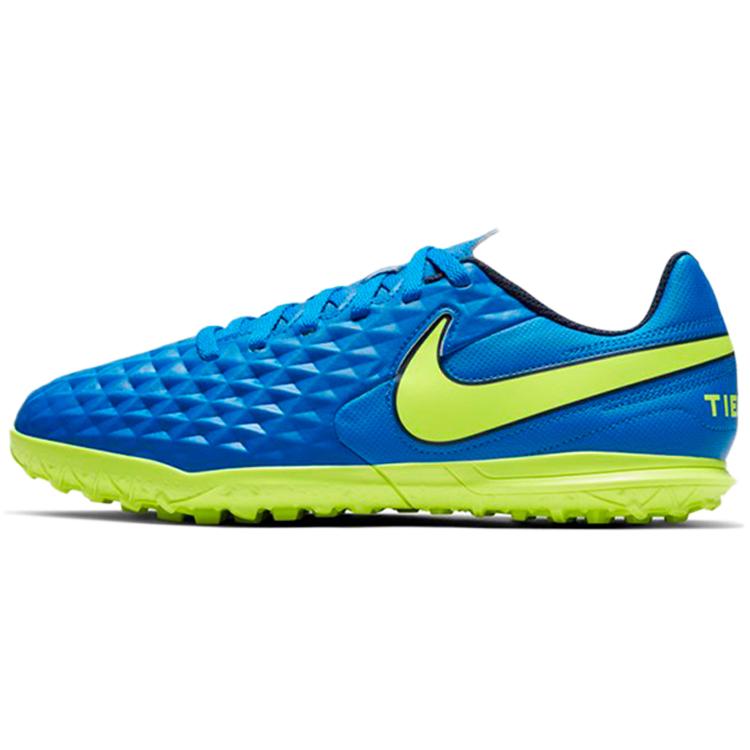 

Nike Jr. Legend 8 Club TF Slip Resistant Abrasion Resistant Low top Kids Soccer Shoes Blue Green Kids AT5883-474 37.5
