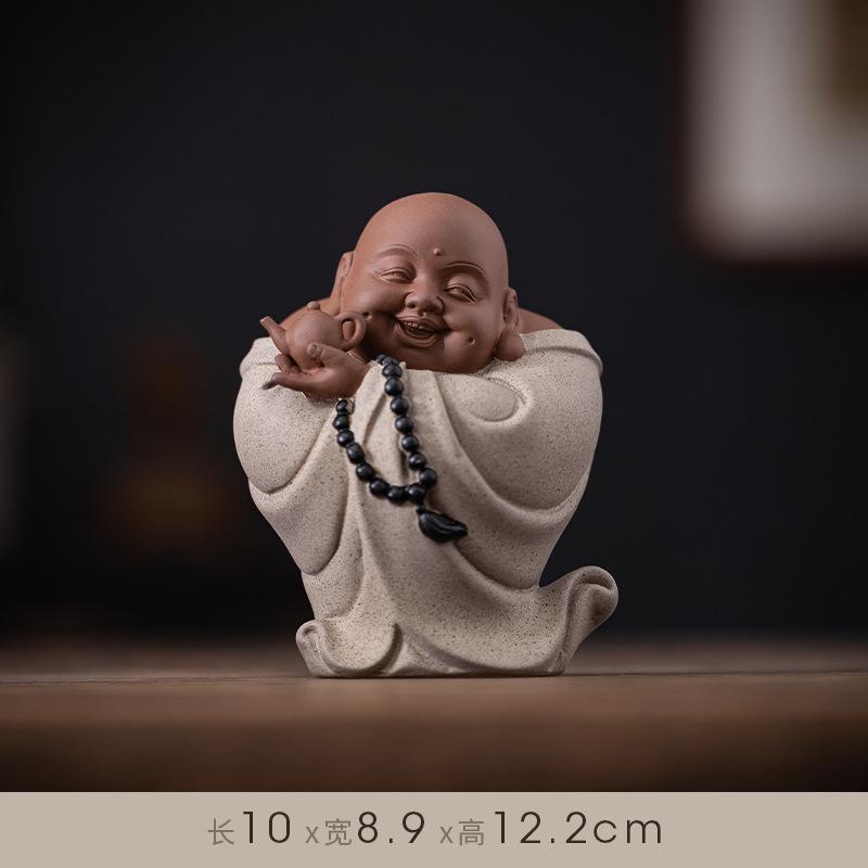 Creative Purple Sand Maitreya Tea Pet, Foyer, Antique Shelf, Attracting Wealth, Smiling Face Buddha Tea Room Decoration