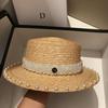 Japanese Internet Celebrity Pearl Straw Hat Female Summer Seaside Beach Sunshade Sun Hat Travel Vacation Flat Hat