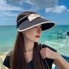 Bow large brim empty top hat sunshade sunshade sun hat UV protection sun hat women's fashion vacation hat