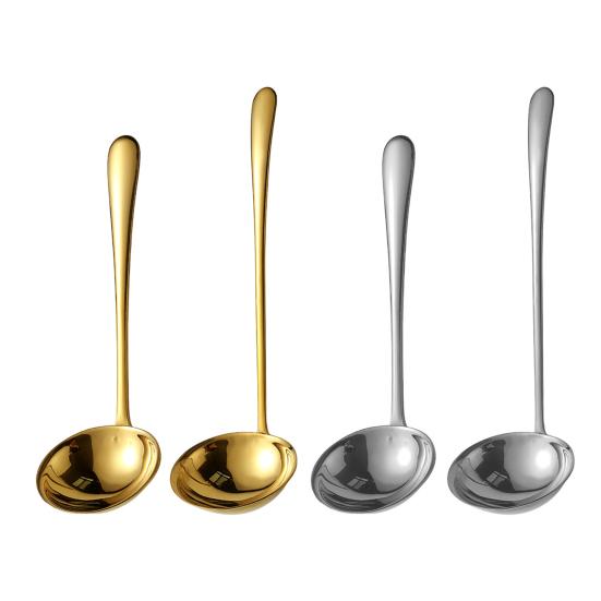 Rustfritt Stål Skje Stor Varmgryte Suppeøse Ramen Nudler Øse Langt Håndtak Spiseskje Kjøkkenredskap