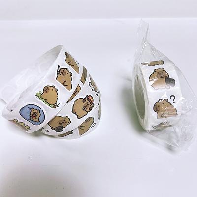 500Pcs Cartoon Cute Capybara Varied Stickers Roll For Phone Helmet Laptop Computer Decoration Graffiti Sticker Decals