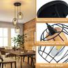 Suspension - NETTLIFE - Vintage 3 lumières - Noir - Métal et bois - Douille E27
