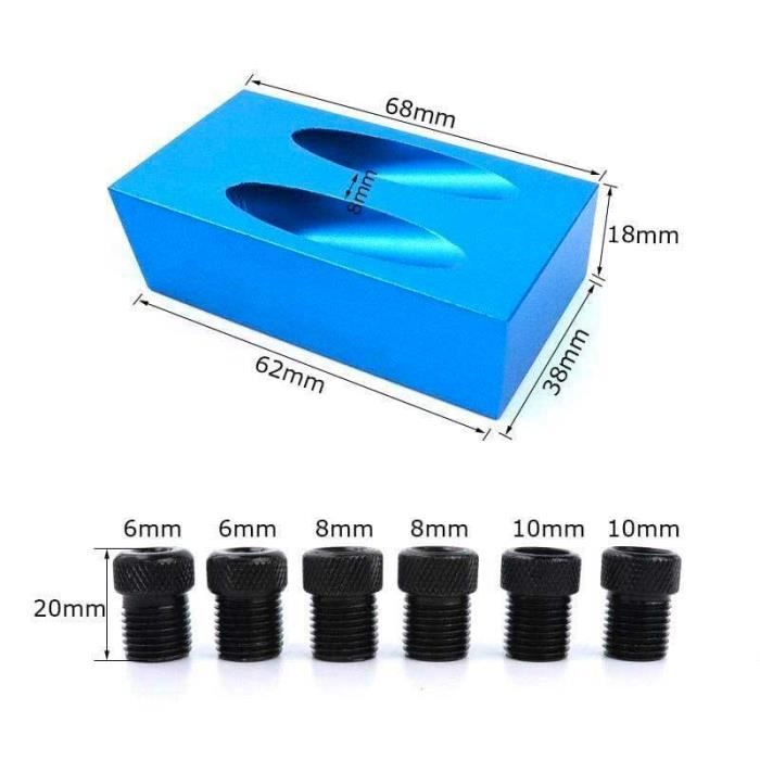 SHOP-STORY - ANGLE DRILLING : 15 Degree Angle Drilling Kit for Wood with Guide Template Drill Bits and 6/8/10 Mm Holes