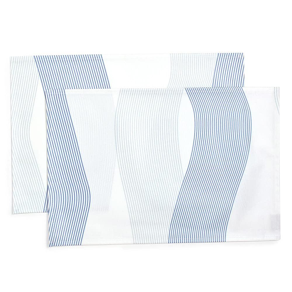 STYLE Decor 2-Piece Set: 4 Laminated Placemats and 4 Laminated Coasters. Perfect for Dining Tables, Parties, and Table Coordination. Water Flow Design