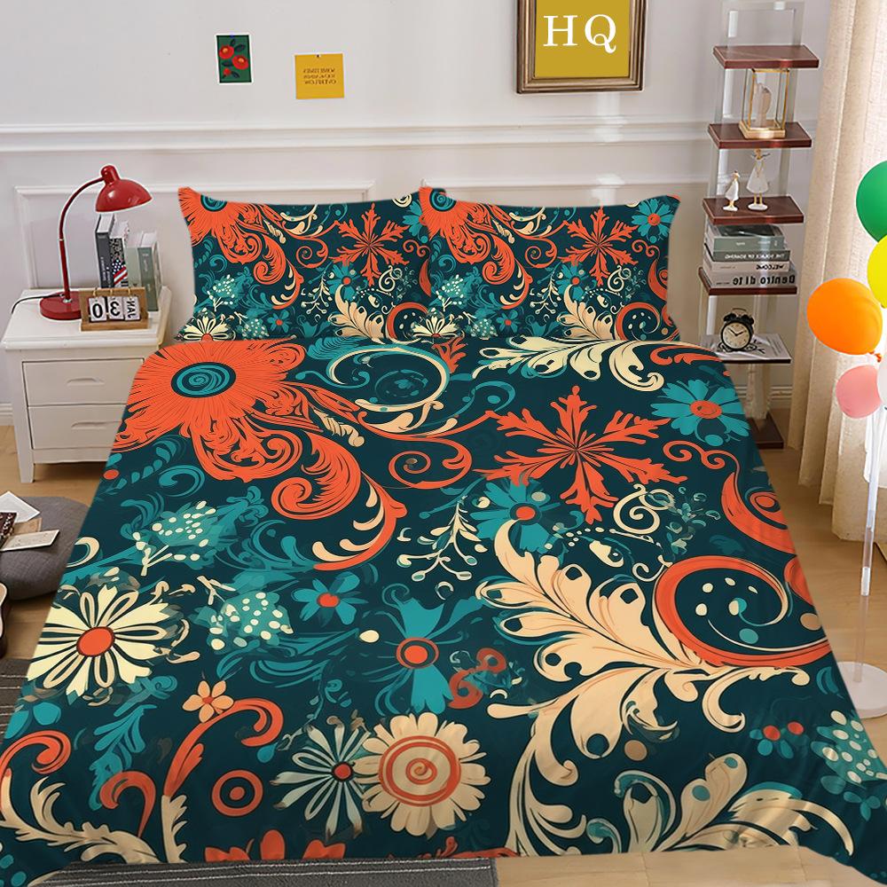 Christmas Printing 3D Printing Polyester Pillowcase Quilt Cover Two Or Three-Piece Set