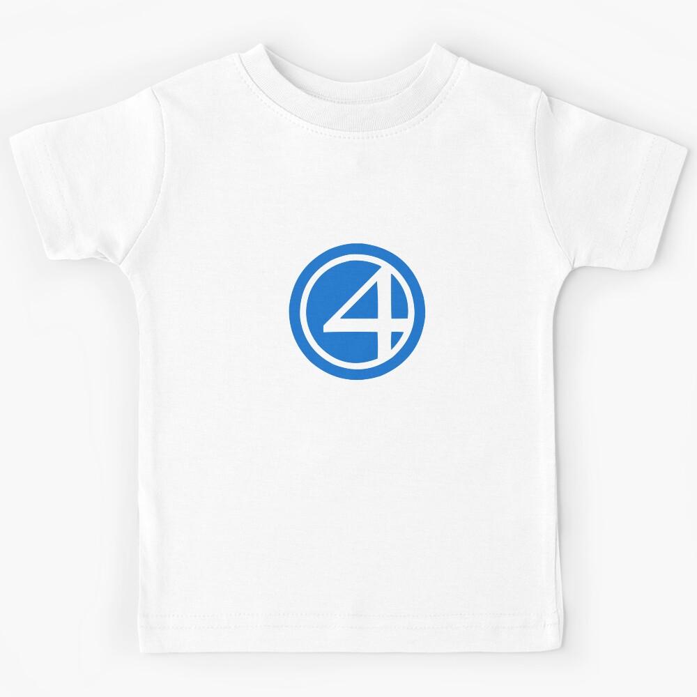 Fantastic Four Classic Blue Superhero Logo Symbol Kids T-Shirt 140