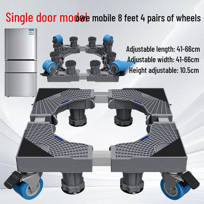 Adjustable Swivel Wheel Stand for Double Door Refrigerator or Single Door Washing Machine