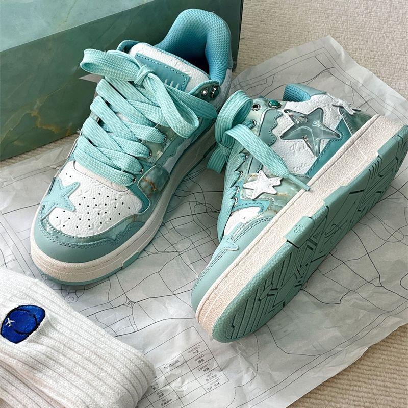 Women Skateboarding Shoe Denim Green Star Sneakers Female Luxury Shoes Outdoor Shoes Women Rubber Zapatos Mujer Vulcanized Shoes