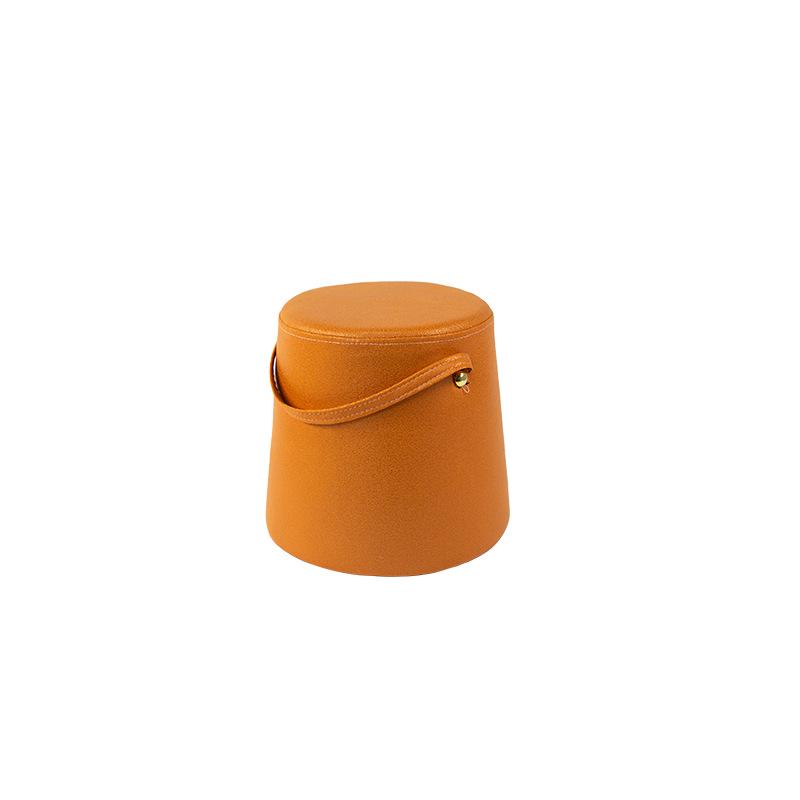 Houndstooth Ottoman: Luxury Solid Wood Low Stool for Living Room