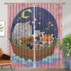 Anchor Anti-mosquito Curtains for Living Room Curtain Tulle for Bedroom Home Interior Curtains 2 Pieces Halloween Decoration