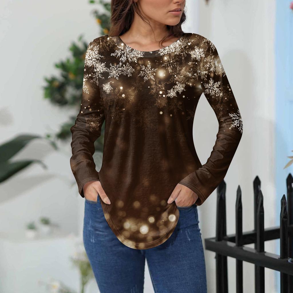 Tee Shirts For Women Fall Casual Long Sleeve Shirts Sweatshirt Vintage Graphic Printing Top Pullover Valentine's Day