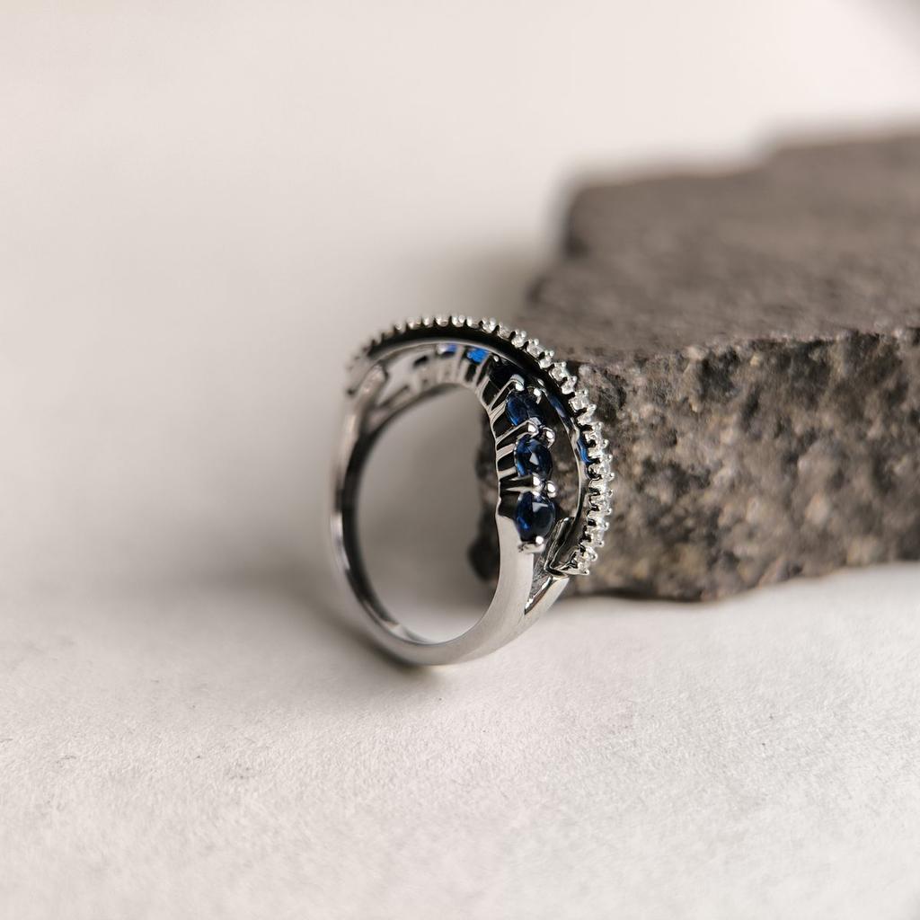 Silver Ring with Nano Sapphire 0.83ct, Item Weight 3.25 Gr (2189039)