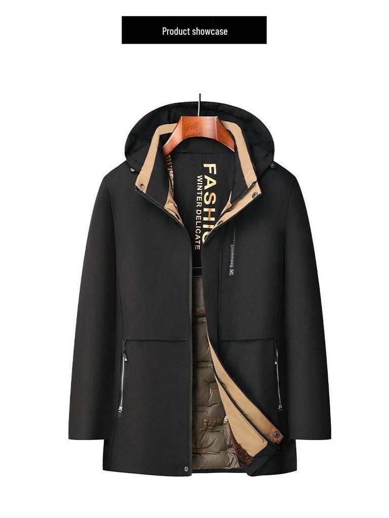 Men's Winter Cotton Padded Jacket for Middle-aged & Elderly - Warm Grandpa Coat