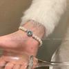 Imitation Pearl Aquamarine Bracelet Female Niche Design Temperament High-end Girlfriend Birthday Gift