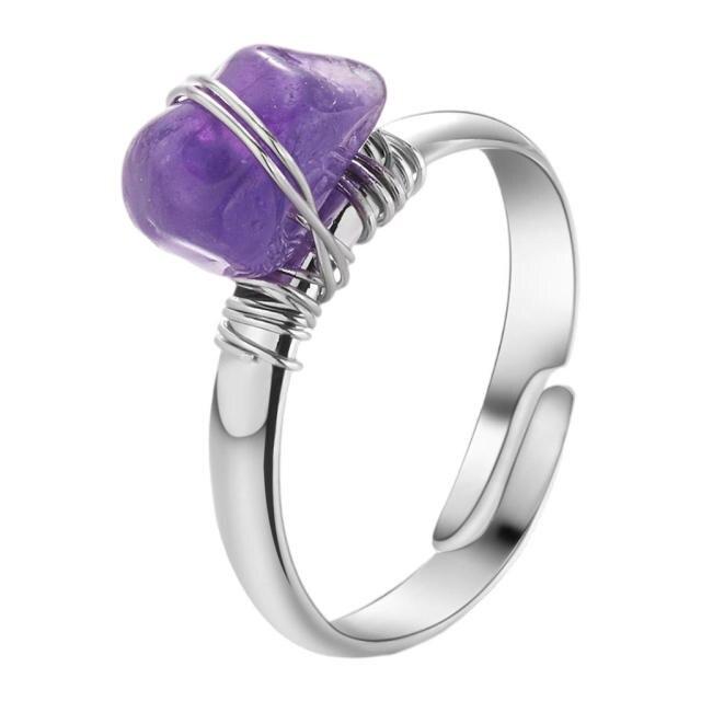 Retro Crystal Rings Adjustable Rings Simple for Friends Holiday Daily Work