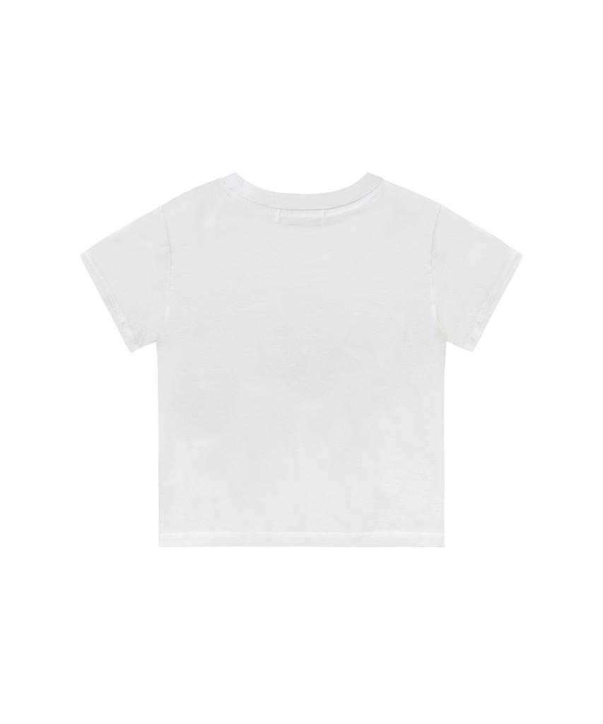 ROCKCAKE Square Logo Denim Top - White