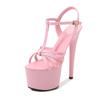 Fashion women patent leather sandals super high heels thin heels, sexy 16.5cm waterproof platform, hating the sky super high slippers