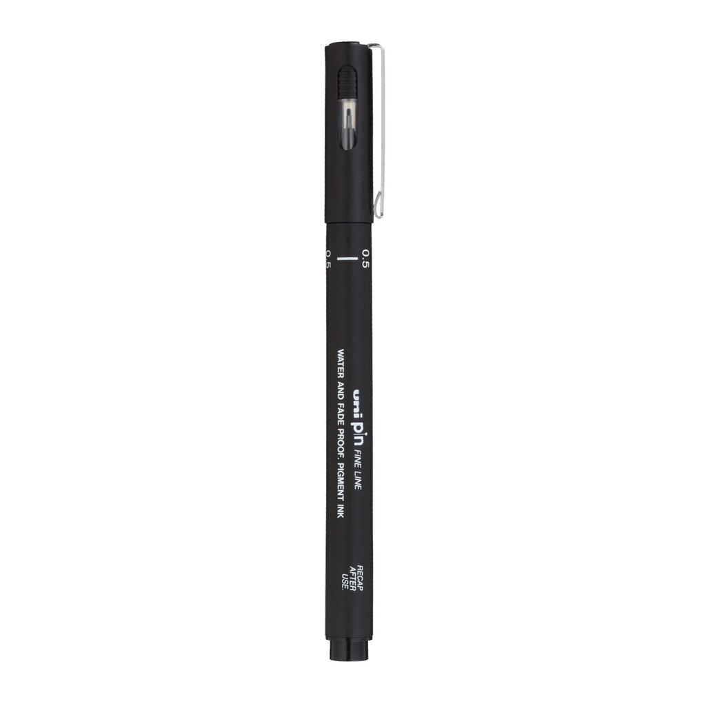 uni-ball PIN-200 0.5 mm Fineliner Drawing Pen Black Ink Pack of 3 for Office, Home & Art Use