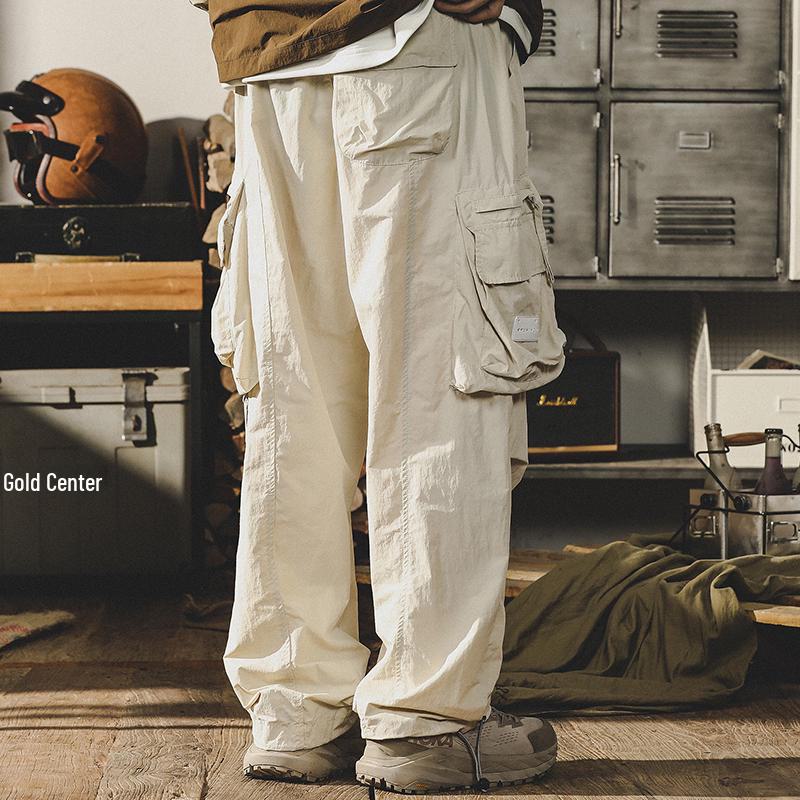 Męskie luźne spodnie spadochronowe szybkoschnące na lato