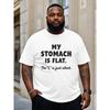 European Size silent belly Funny Plus size T-shirt spring and summer Men's fashion casual printed Men's clothing, PLUS SIZE