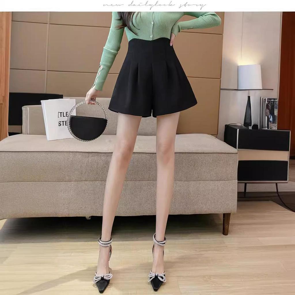 2024 A/W Plus Size High-Waist Wide-Leg A-Line Bootcut Shorts for Women