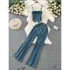 Tube Top Denim Camisole Mid Length Long Length Fashion Suit