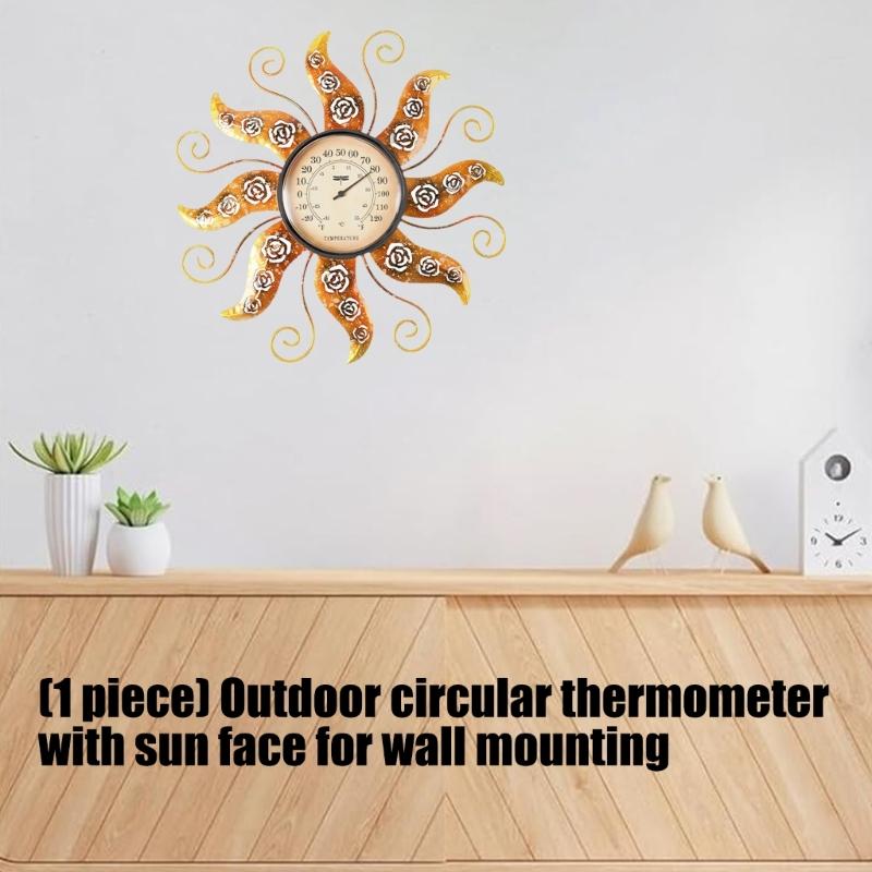Sun Face Outdoor Temperature indicators With Large 11.2 Measurement For Garden And Home Display In Heat And Cold Scale