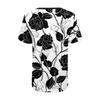 Women's Fashionable Casual Summer Floral Print V-neck Button Short-sleeved Top