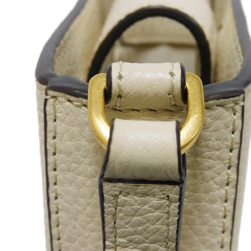 Used 10833 Britten Phone Crossbody 141000 122 7921 Ivory Pochette with Double T Logo in New Cream, Unisex from Japan