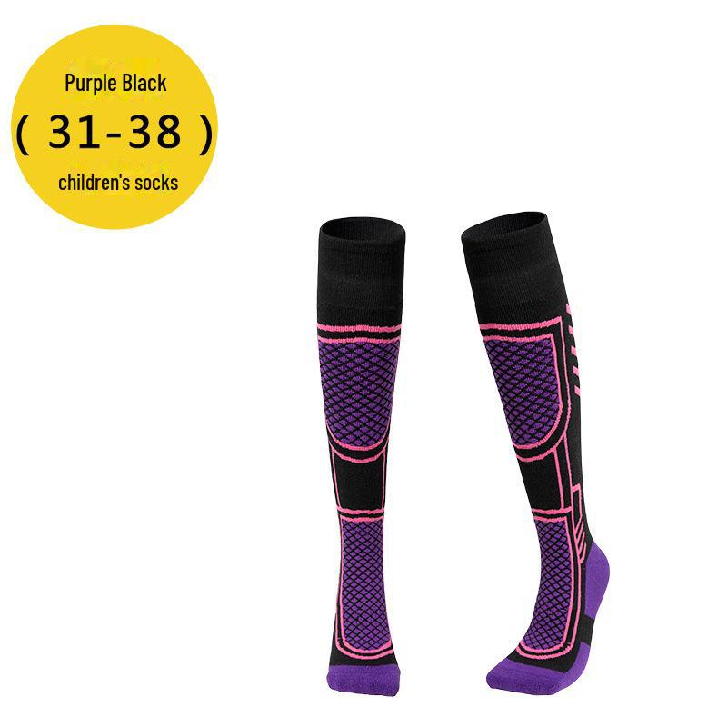 Thick Winter Ski Socks - Unisex Outdoor Mountaineering, Warm Towel Bottom, Long Tube for Sports & Kids