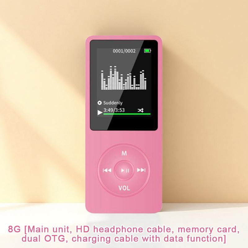 Bluetooth MP4 Music Player Compact Walkman Support TF Card Insertion for Daily English Listening Reading Entertainment