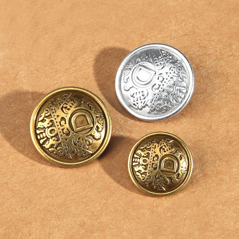 10 szt. Okrągłe Metalowe Guziki Męskie i Damskie Ubrania Kurtka Płaszcz Retro Guziki Wszechstronny Garnitur Sweter Premium Akcesoria Guzikowe