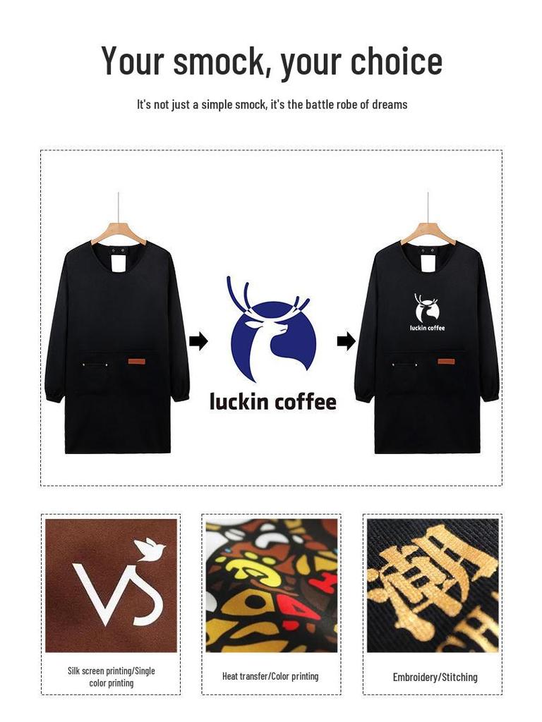 Waterproof Long Sleeve Kitchen Apron - Oil-proof, Stain-resistant, Reversible Cooking Coveralls